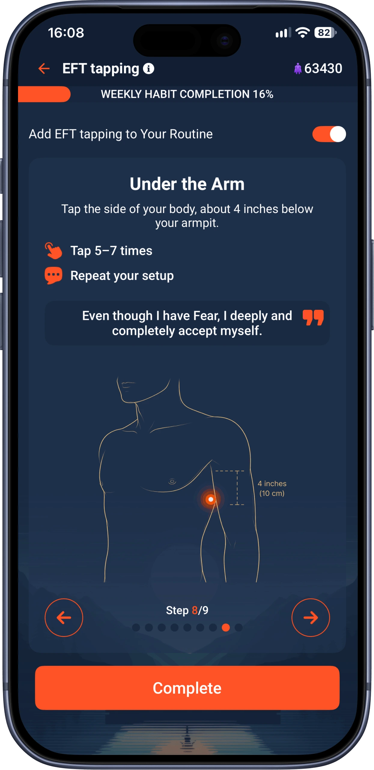 EFT Tapping screen