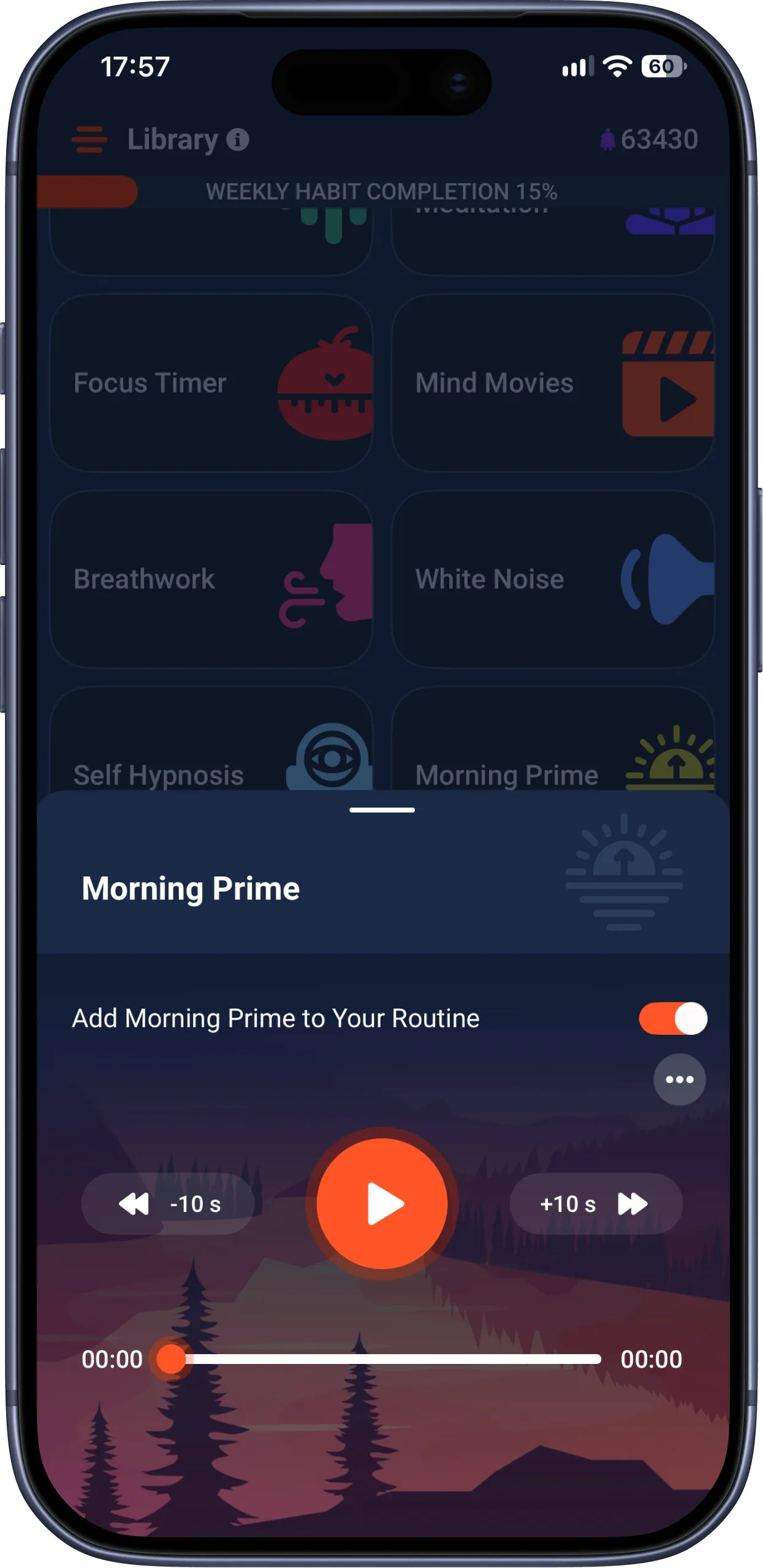 Morning Prime screen