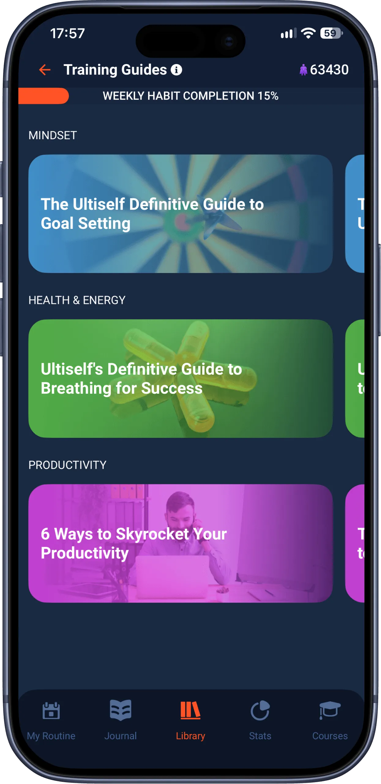 Training Guides screen